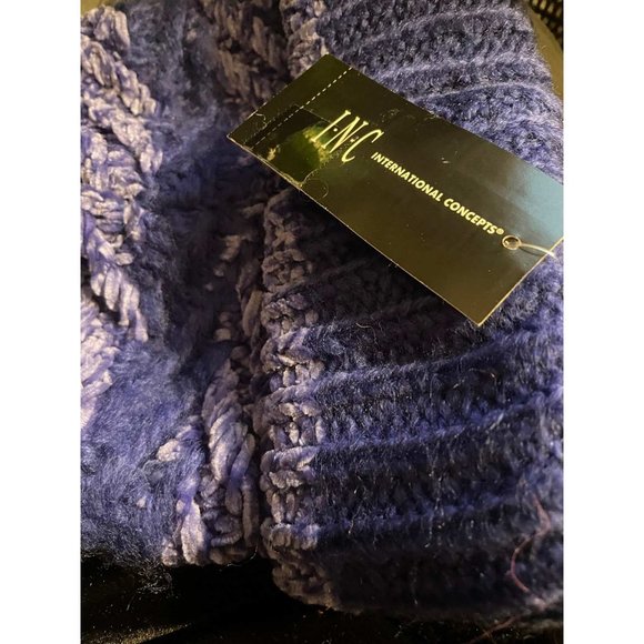 INC Chenille Striped Multi-Pom Beanie (444) - Picture 3 of 5